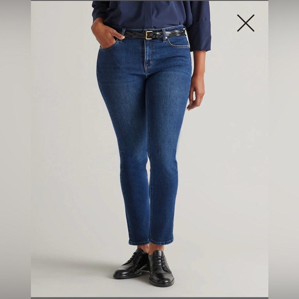 Ann Taylor Slim Straight Midrise Jean 14p petite